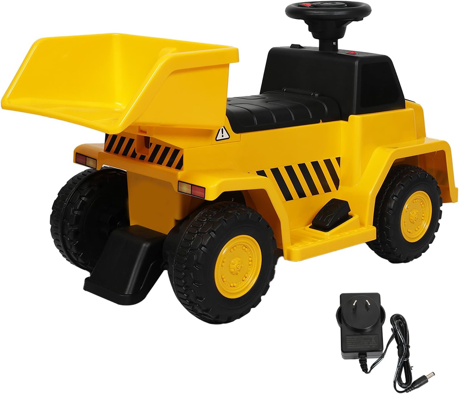 Kids Ride-On Excavator with Adjustable Tipping Bucket, Baby Dump Truck Toy with Hidden Battery,Horn Sound and Lights,Promotes Hand-Eye Coordination,Max Capacity 25kg,Ideal for Outdoor Construction Fun
