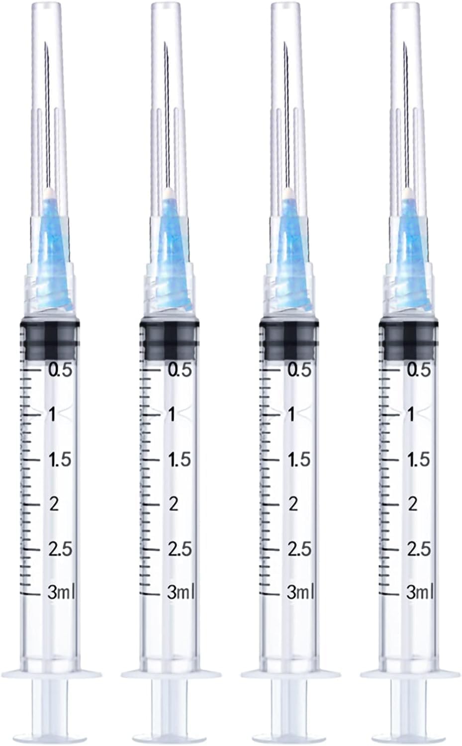 4 Pack 3ml Disposable Filler with 23Ga 1.0 Inch, Luer Lock Syringes, Individual Sterilized Wrapped