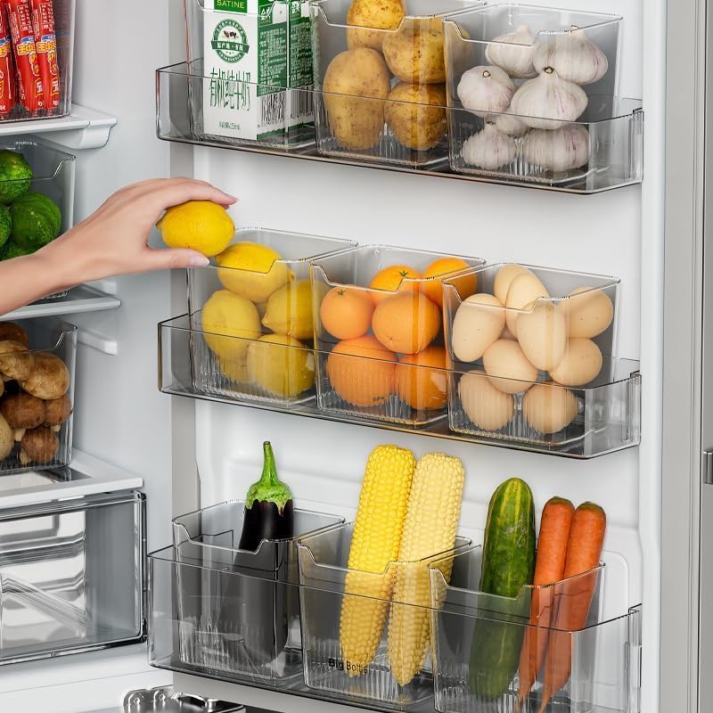 Pack of 3 Fridge Storage Containers - Side Door Organizer, No Holes, Spice and Can Holder