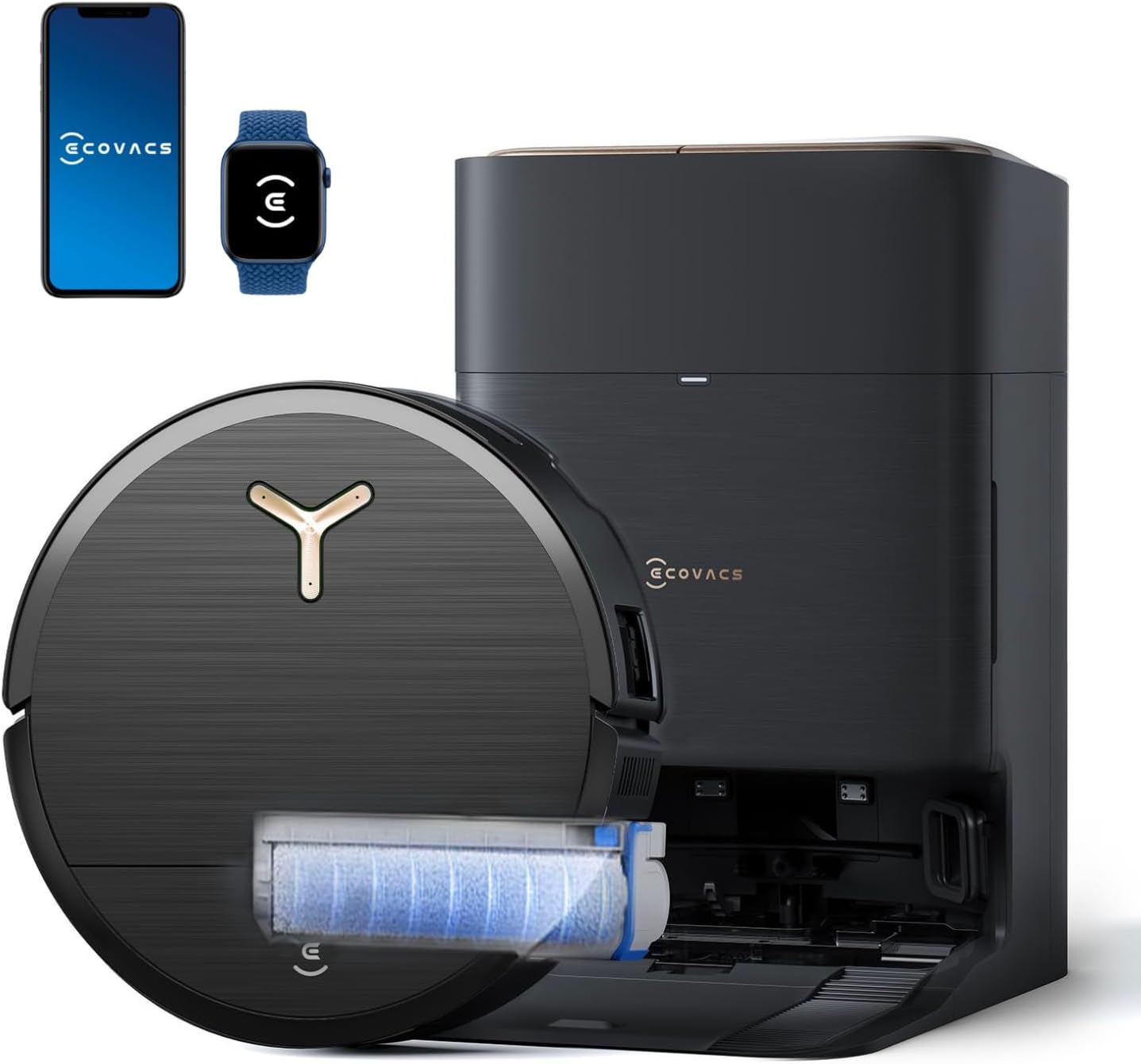 ECOVACS DEEBOT X8 MAX PRO Omni Robot Vacuum and Mop, 16,600Pa Suction, OZMO Roller Self-Washing Mop, ZeroTangle 3.0, Triple Lift System, AI Navigation, Hands-Free Station