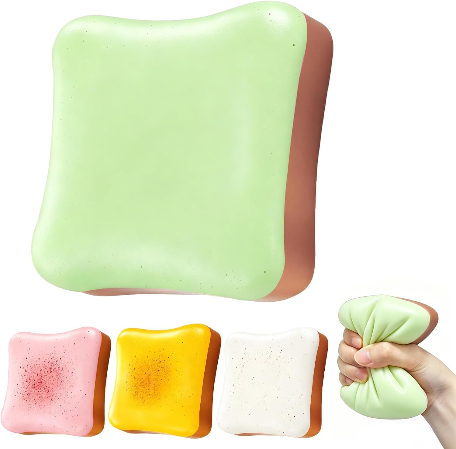 Green Butter Bread Squishy ,Slow Rising Toast Squishy | Sensory Fidget Toys for Adults & Kids, Realistic Bread Squishies with Butter Scent, Fun Party Favors & Stocking Stuffers Gift