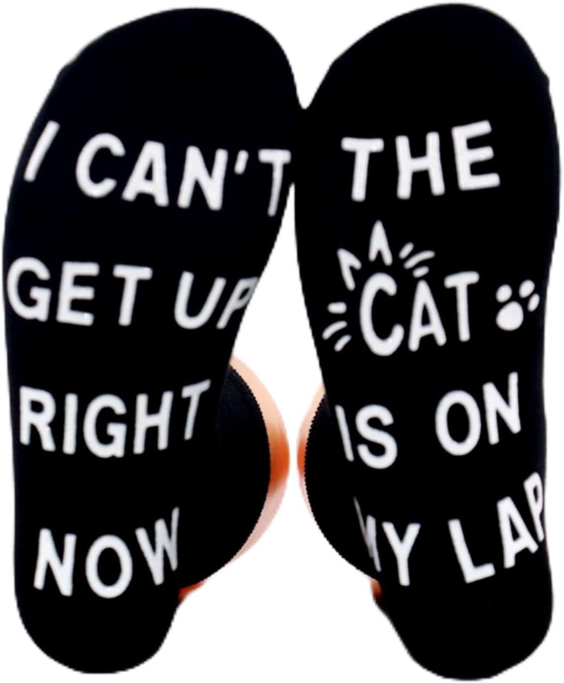 Funny Socks for Pet Mom Dad Christmas Birthday Gifts for Women Men Pet Animal Lover Stocking Stuffer Gift Black Cat Paw Print Crew Socks for Cat Owners Cosplay Party