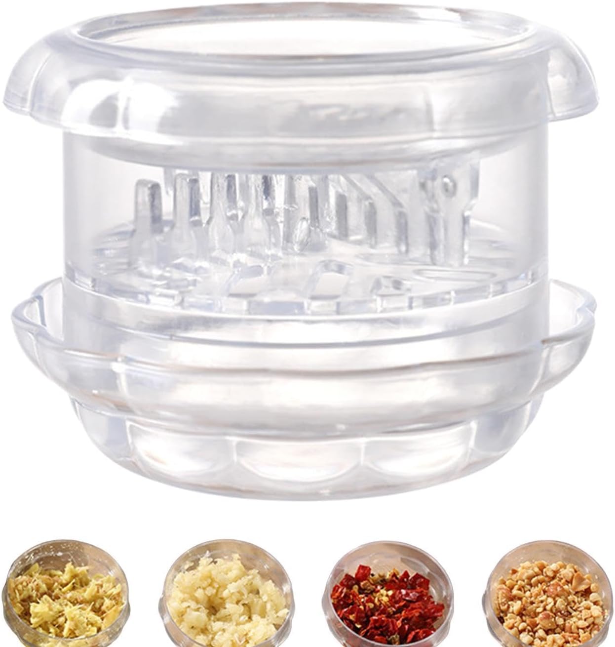 Manual Garlic Twister & Masher - Rotary Press Design | Detachable Multi-Functional Mincer & Grinder | Reduce Cooking Time for Garlic, Onion, Ginger, Nuts