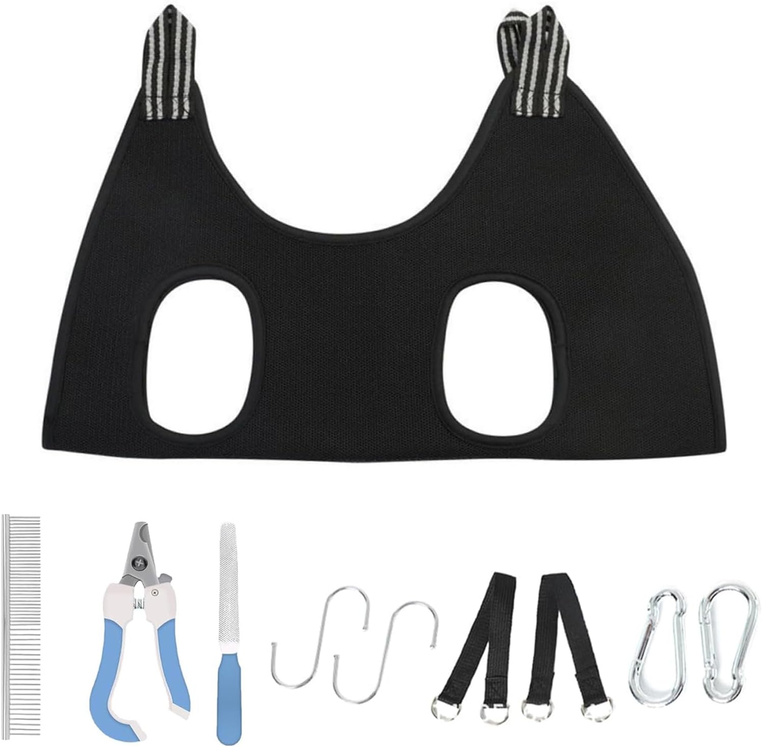 10 in 1 Dog Cat Grooming Hammock, Pet Hammock Restraint Bag with Nail Clippers Trimmer & Nail File, Dog Sling Holder, Grooming Sling for Trimming Nail, Dog Hanging Harness for Nail Clipping (M)