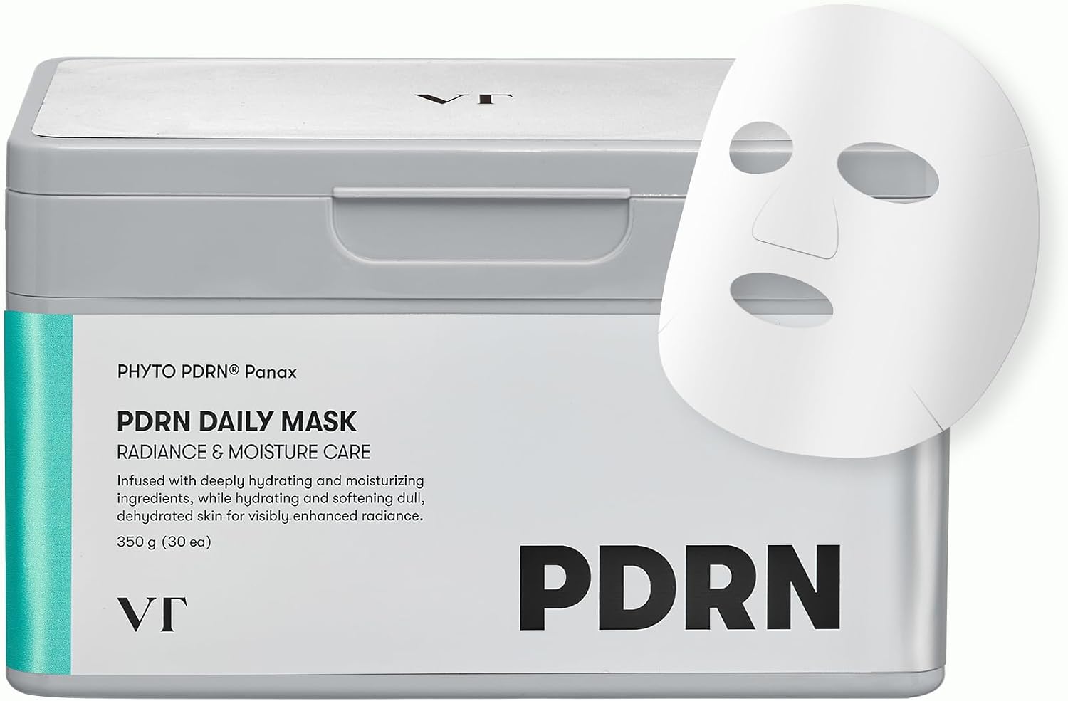 VT COSMETICS PDRN Daily Hydrating Mask, 30ea | Vegan PDRN, Ceramide, Hyaluronic Acid & Panthenol, Ultra-Thin Moisturizing, Glass Skin & Daily Hydration, Korean Skincare