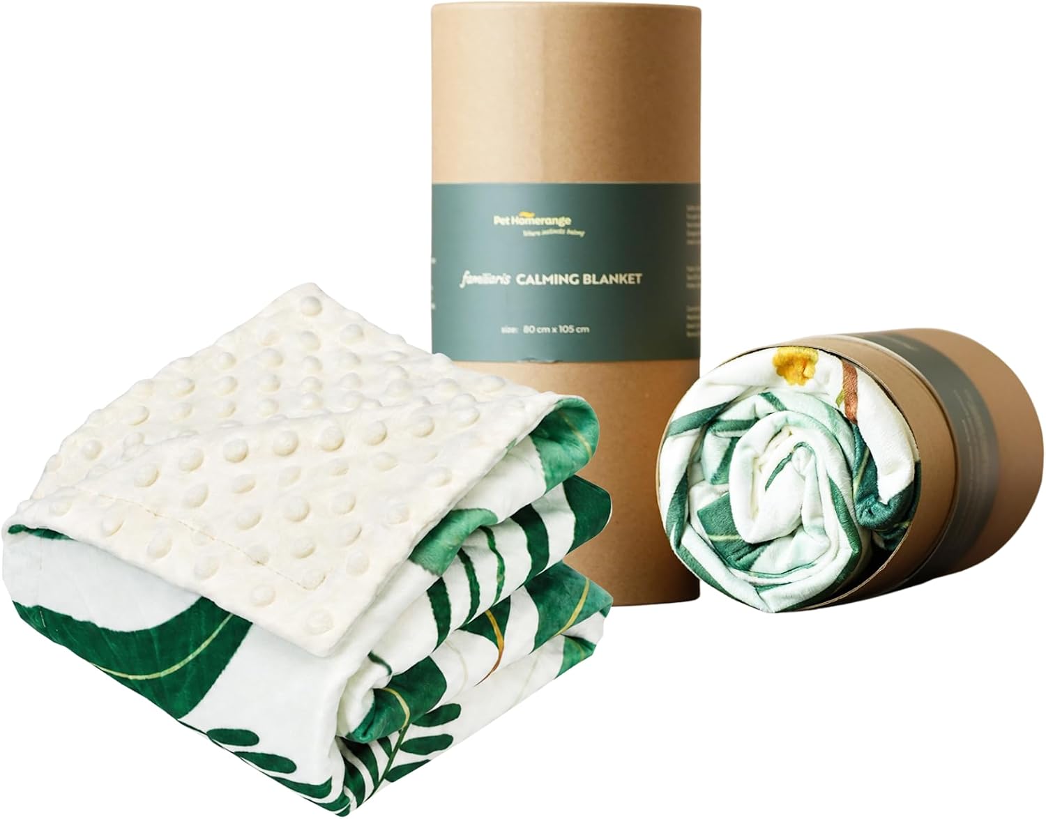 familiaris Calming Blanket for Dogs & Cats, Anxiety Relief, Ultra-Soft Sensory Pet Blanket with Scent Pockets for Human Items, Reversible Calming Print & Puffed Dots