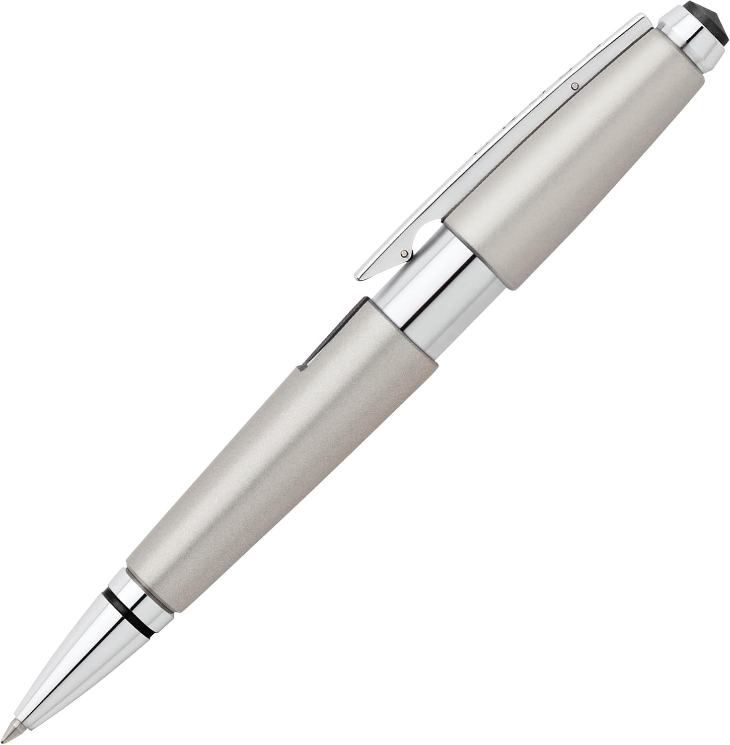Cross Edge Refillable Click-Off Cap Metallic Resin Gel Ink Rollerball Pen, Fine Ballpoint, includes Premium Gift Box and Black Cartridge, 1 Pack, Titanium Grey