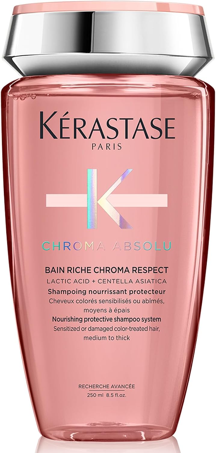 Kérastase Chroma Absolu Rich Colour-Protecting Shampoo 250ml | Professional nourishing shampoo to cleanse and protect medium to thick color-treated hair, formulated with Lactic Acid.