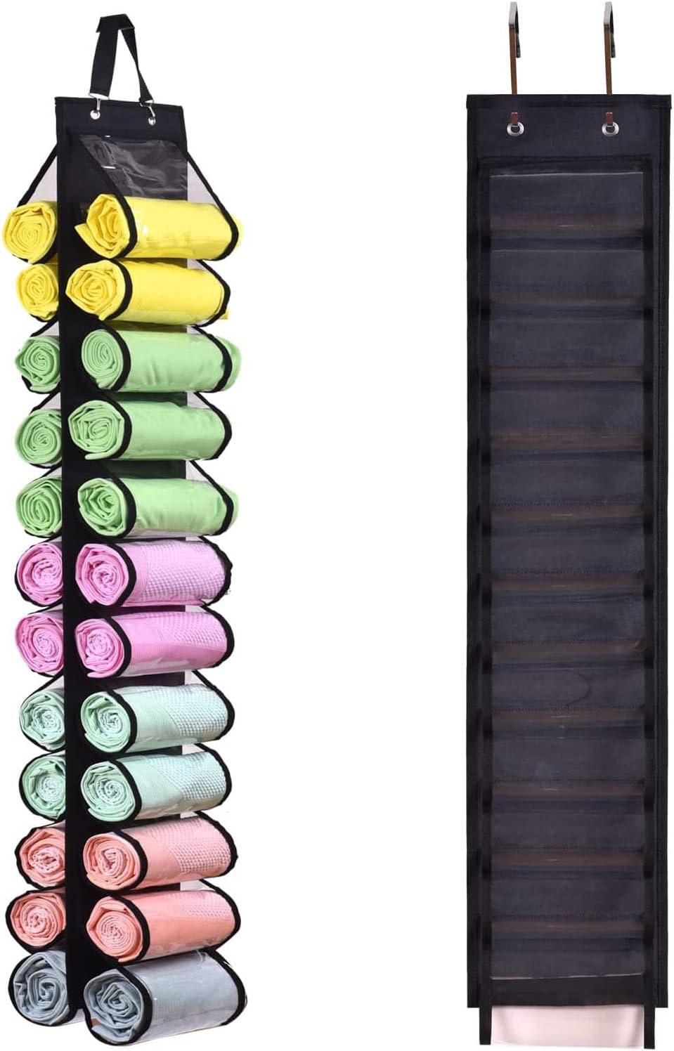 Hanging Closet Organizer,24 Slot Storage Bag for Leggings,Shirts | Underwear socks garment sort holder,thick oxford cloth washable durable,vertical wardrobe space saving caddy
