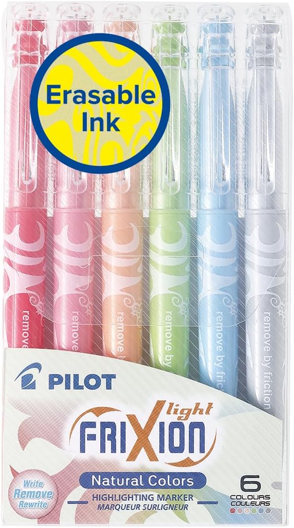 Pilot FriXion Erasable Highlighters Light Natural Assorted 6 Pack