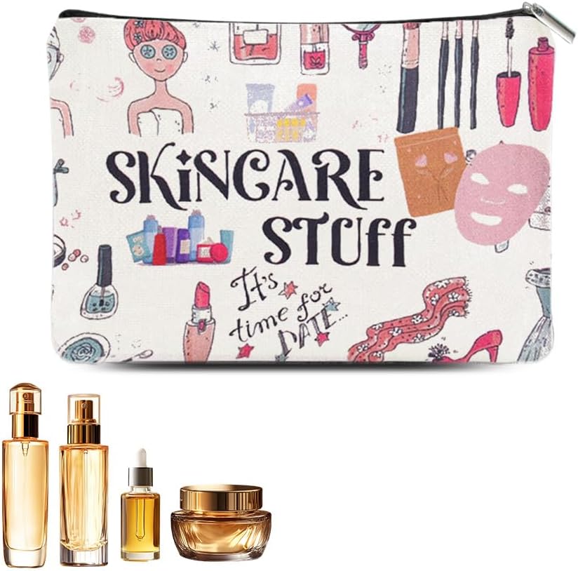 Face Skincare Accessories Makeup Bag for Women Birthday Gifts Skincare Stuff Organizer Storage Bag Cosmetic Bags, skincare, small, Skincare
