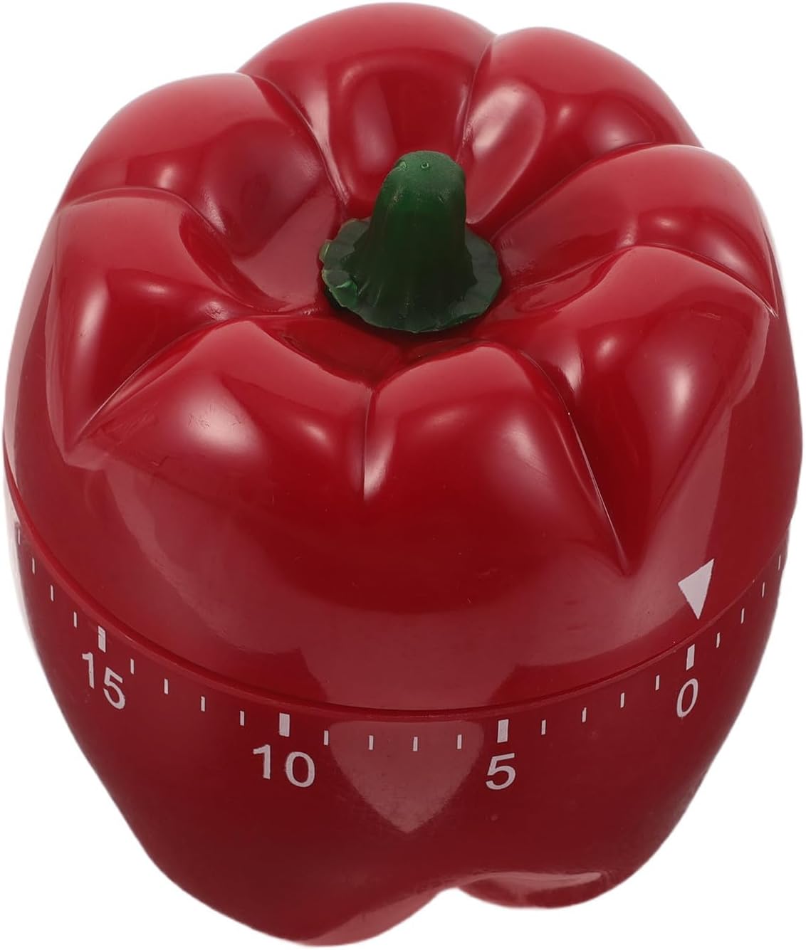 Pepper Shaped Mechanical Kitchen Reminder Timer Plastic Red | 60-minute Countdown, Manual Twist Setting, Easy-clean Build for Home and Skincare Routines
