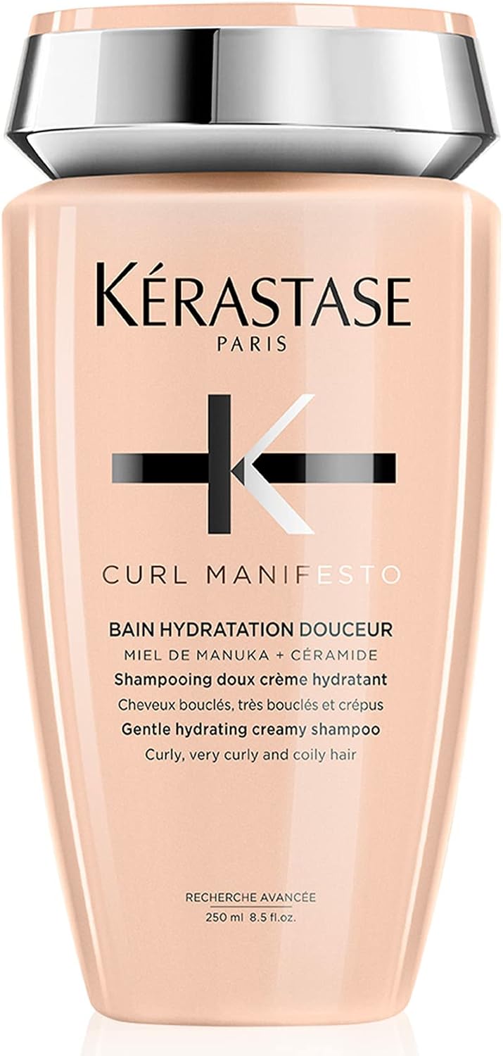 Kerastase Curl Manifesto Bain Hydratation Shampoo 250 ml | Professional gentle hydrating shampoo to cleanse curls and coils without stripping natural oils, with Manuka Honey.