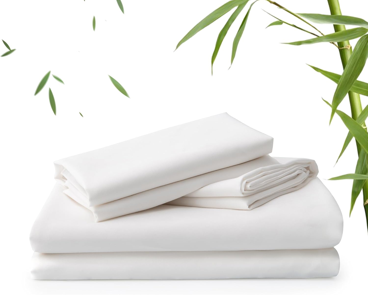 LINENOVA 2000TC Bamboo Bed Sheets King Single – Ultra Soft 3 Piece Sheet Set, Deep Pocket 40cm, Natural Breathable & Sweat-Wicking, Ideal for Hot Sleepers (White)