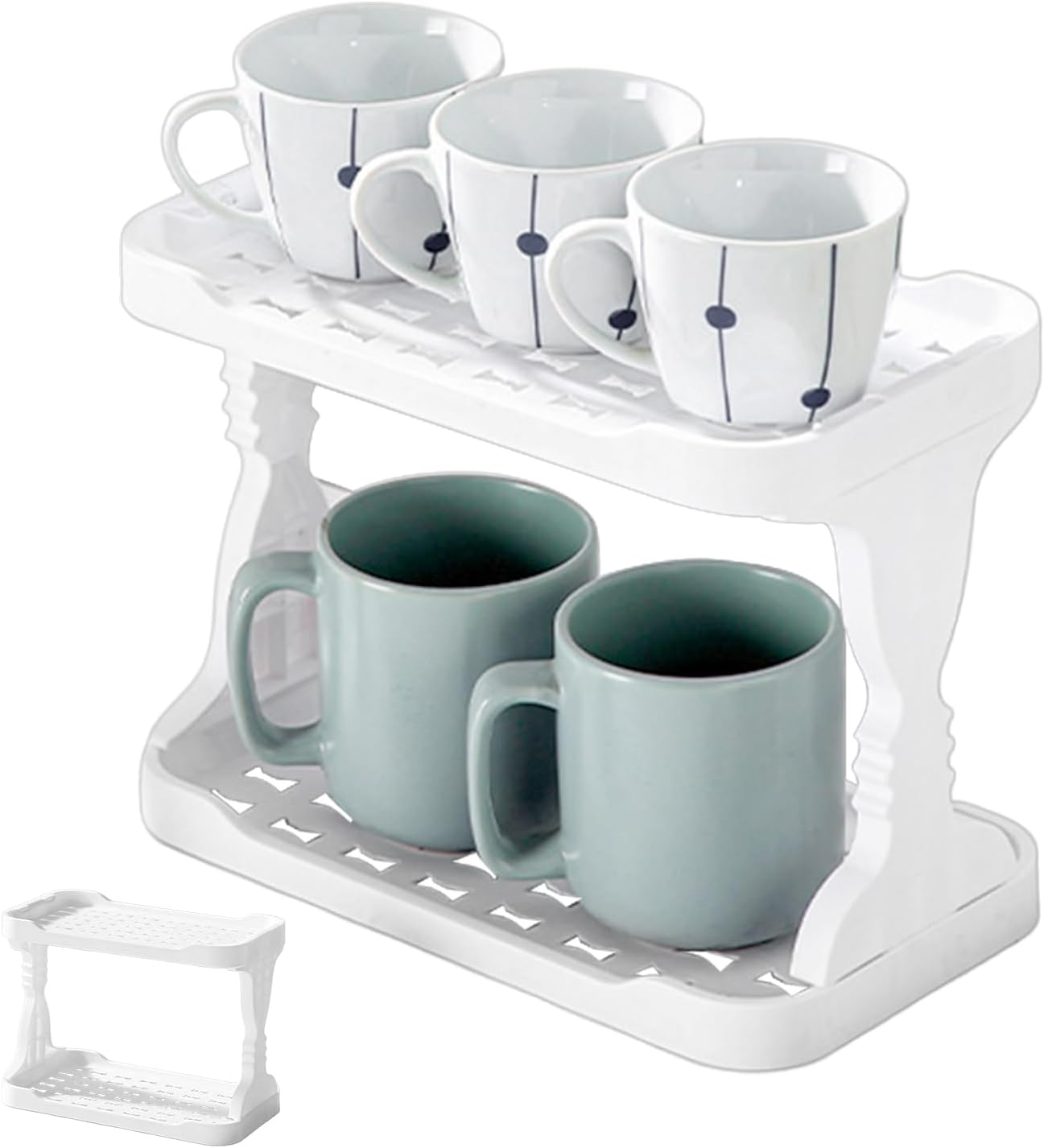 Makeup Organizer for Vanity Desktop Stationery Storage | Double-Layer Seasoning Bottle Holder, Desktop Toiletry Organizer for Bathroom Bedroom Kitchen