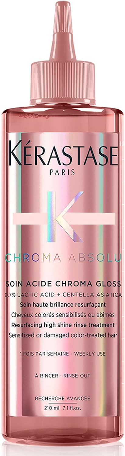 Kérastase Chroma Absolu Glossing Acidic Hair Treatment 210ml | Professional high-shine rinse-out treatment to smooth the hair surface and boost color brilliance, with Lactic Acid.