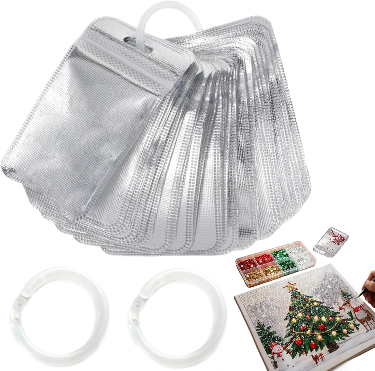 Rhinestone Art Bead Storage Bags 100 Pieces Craft Supplies Organizer | Small Jewel Organizer for Craft Room Women Men Home Apartment Adults Artists Hobbyists Creative Projects Workshops