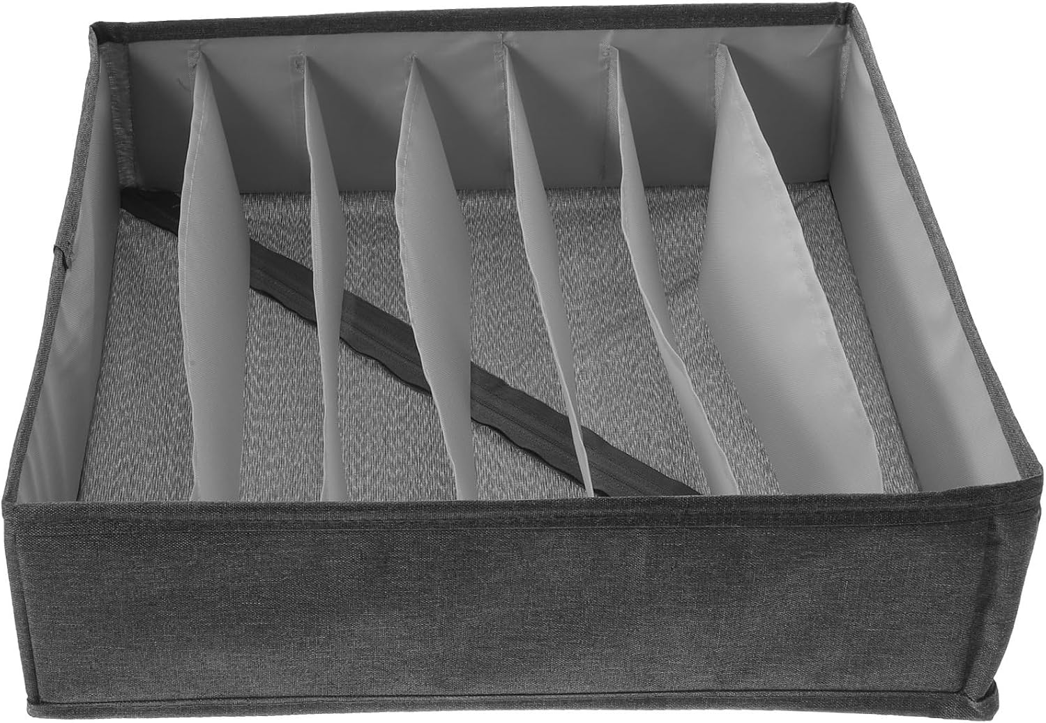 Ciieeo Underwear Drawer Organizer Divider for Ties and Underpants, High Density Linen Material, Foldable Clothes Storage Box with Multiple Compartments for Closet and Drawer Organisation