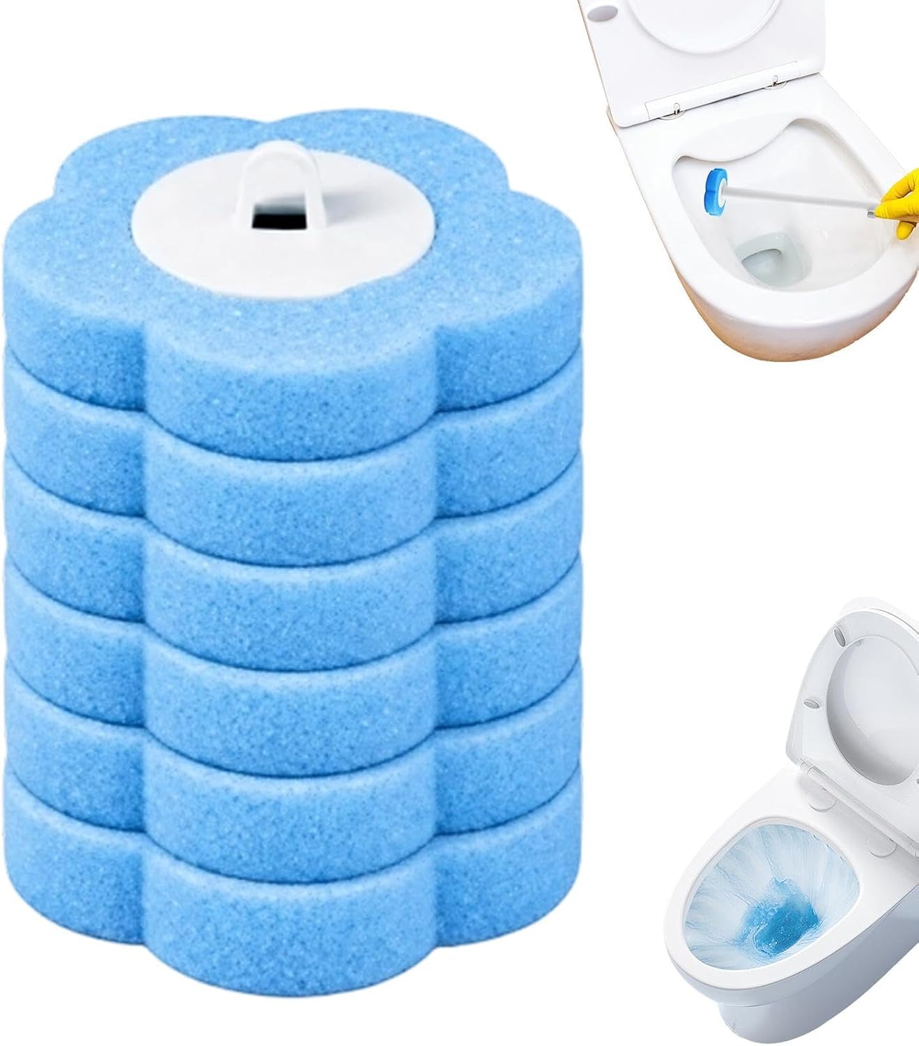 Toilet Bowl Wand Refills 6-Piece High Density Foaming Cleaning Supplies | Household Toilet Wand Brush Kit for Home Apartment Dorm Hotel Office Commercial Restroom