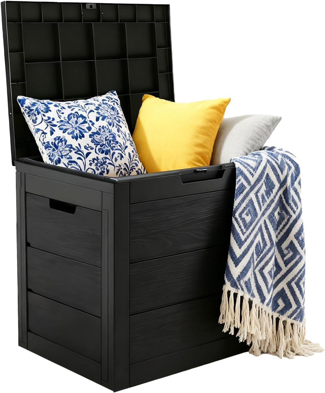 Outdoor Storage Box, 120L, Resin, Waterproof, UV Resistant, for Patio Cushions, Gardening Tools and Package Delivery