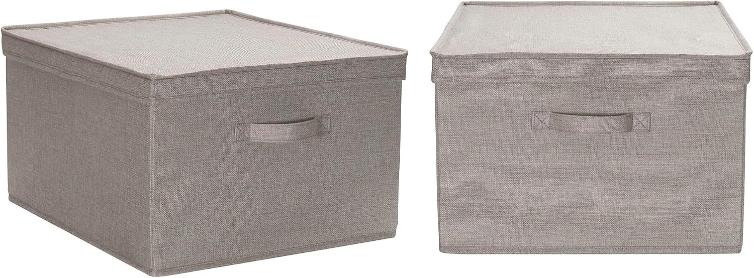 Household Essentials Jumbo Fabric Storage Bins 2 Pack, Gray