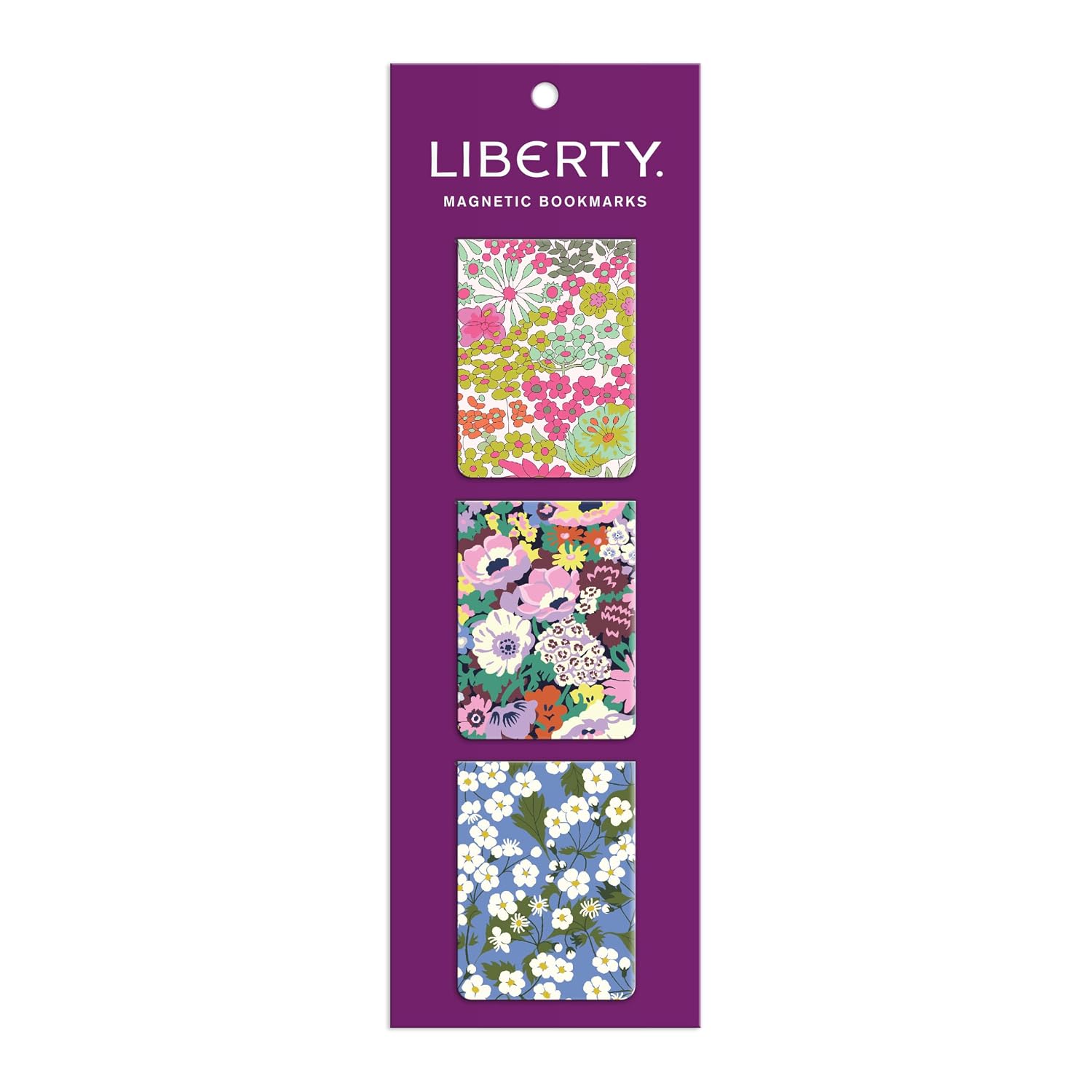 Galison Liberty Magnetic Bookmarks, Set of 3, 4x0.01x5.5cm, Multi-Coloured | Liberty Floral Prints, Set of 3 Bookmarks, Magnetic Page Clips, For Stylish Reading Accessories