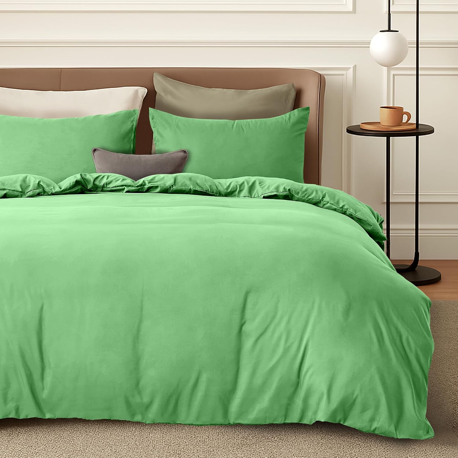 LINENOVA Hotel-Quality Quilt Cover Set Single, Avocado | 1 Duvet Cover and 1 Pillowcase, Premium 2000TC Ultra-Soft Brushed Microfibre, Breathable, All-Season Comfort, Easy Care