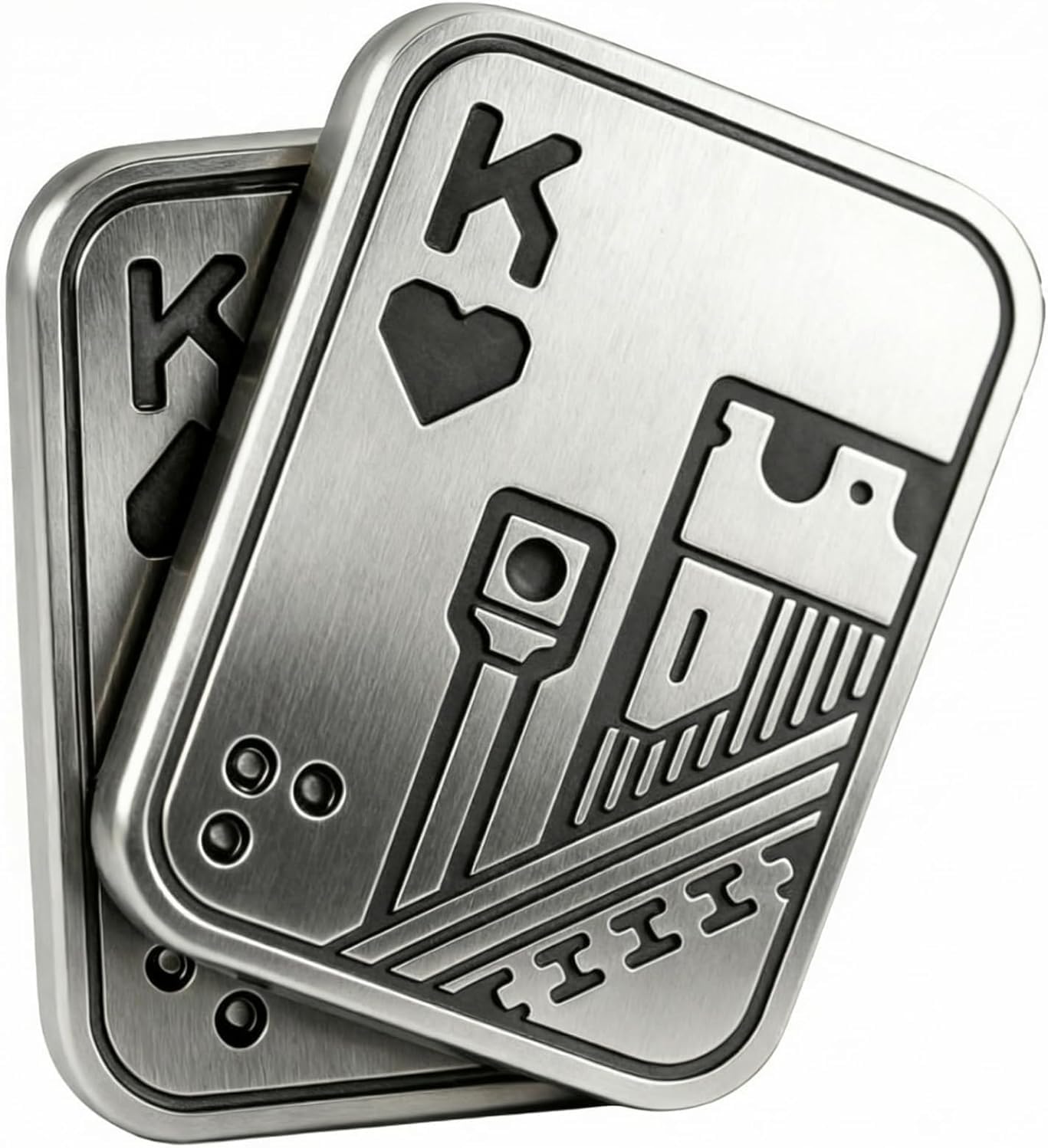 Metal Poker Slider Fidget Toy, Fidget Toys for Adults, Magnetic Slider Silver King Design, Poker Push Card, EDC Desk Gadget for Adults Anxiety Focus Tool Cool Office Gadget Sensory Gift (Copper King)