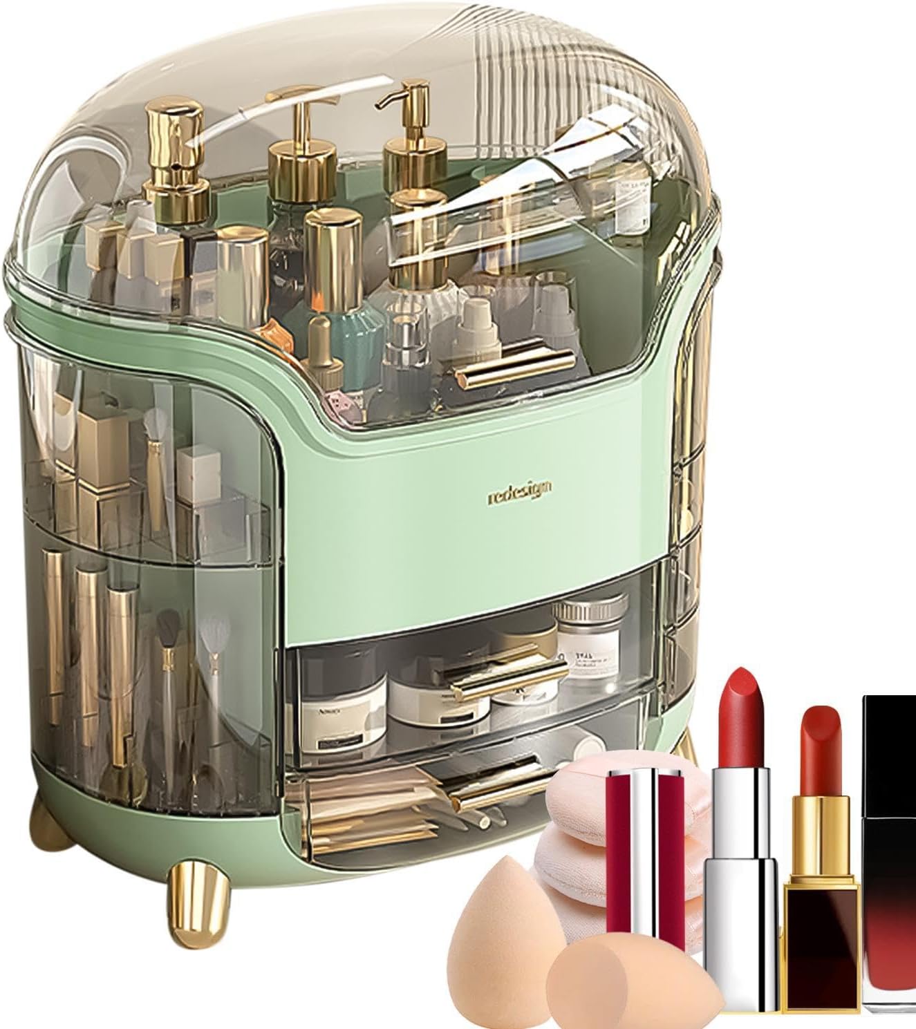 Countertop Cosmetic Organizer Lid, Multi Drawers, Cosmetic Organizer, | Skincare Organizer Cosmetics, Lipsticks, Jewelry, Nail Care, Skincare for Bathroom Countertop, Dresser