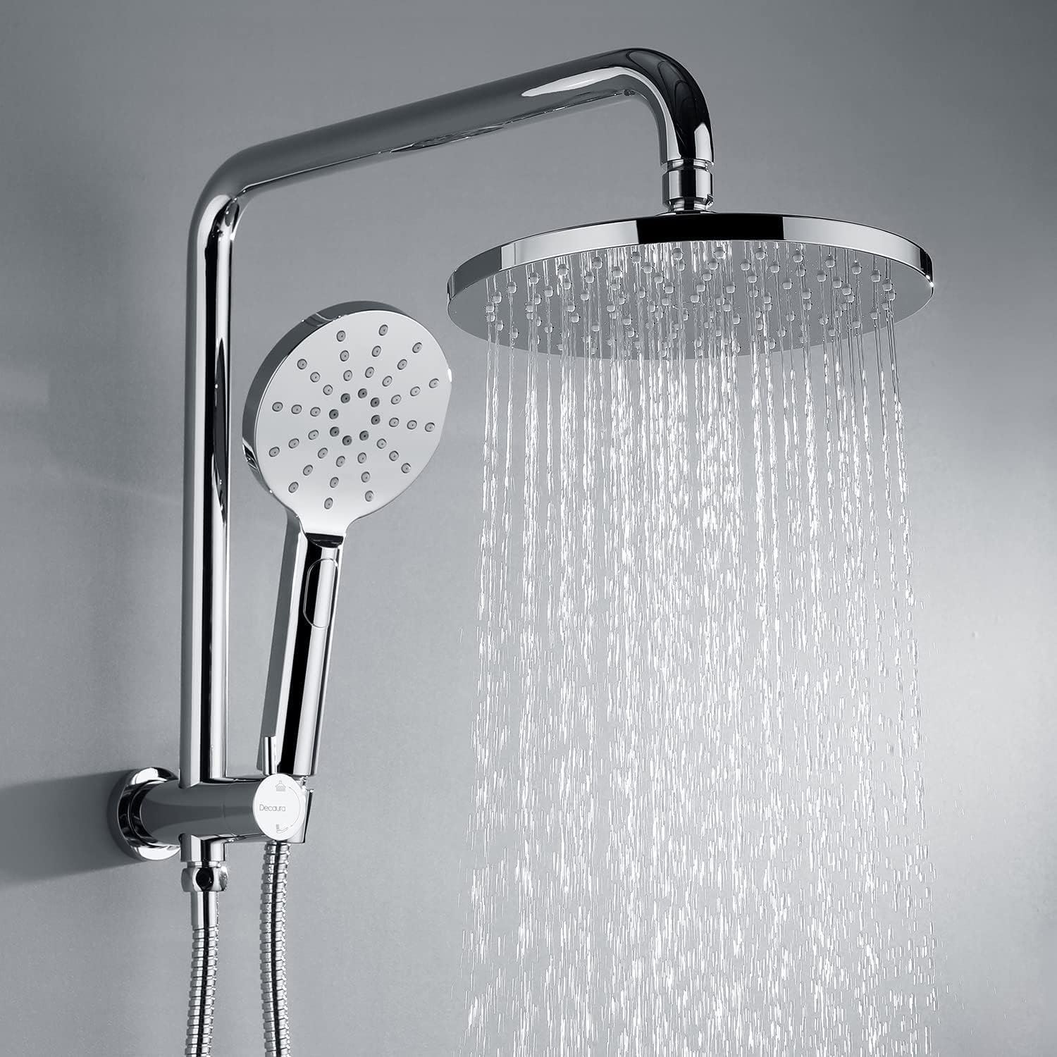 Decaura 9" Rain Shower Head Set, 2 in 1 Shower Heads with 3-Mode Handheld Showerhead, AU Bathroom WELS Shower Set