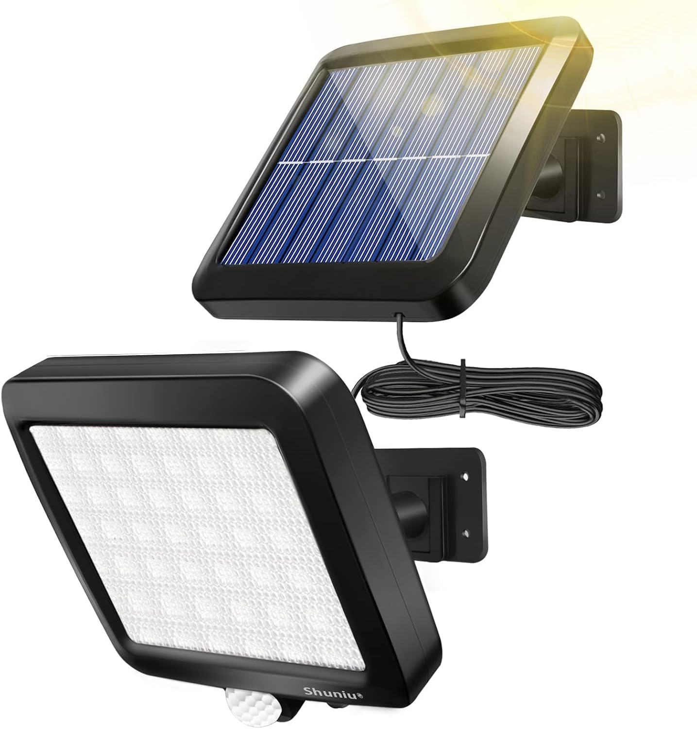 Solar Wall Light Outdoor, 56 LED 300LM Motion Sensor Security Light, IP65 Waterproof with 5m Extension Cord