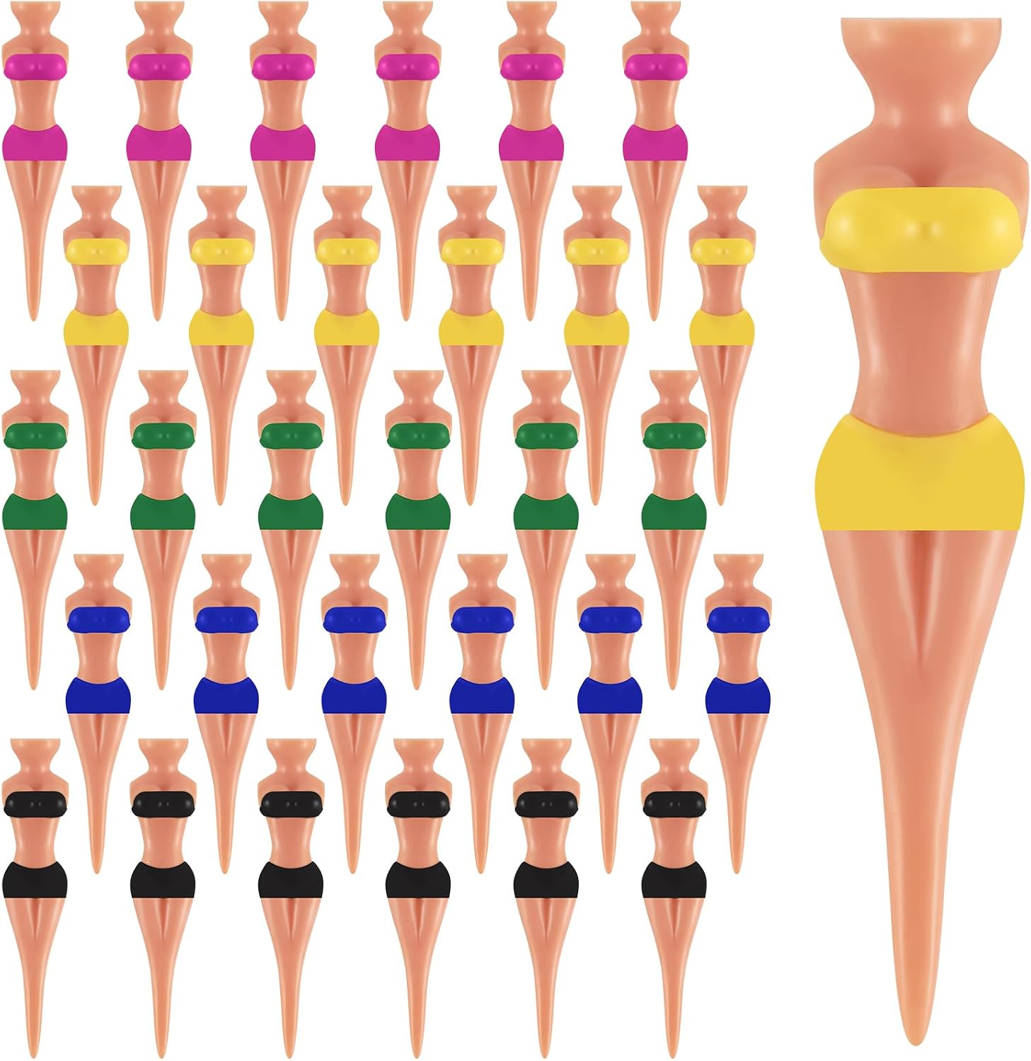 Skylety 30 Pieces Golf Tees for Lady Golf 3 Inch Colorful Plastic Ladies Tees, Training Accessories for Men Women Uncle Father Home Birthday Present Gift Party