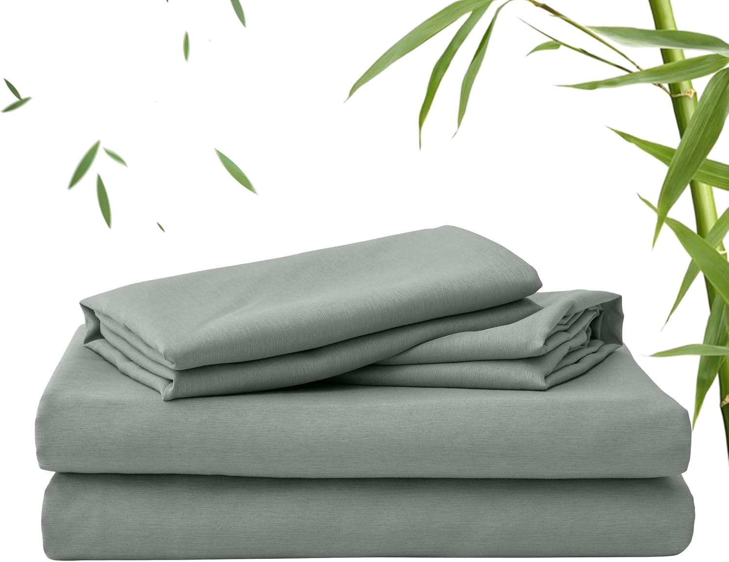LINENOVA 2000TC Cooling Bamboo Bed Sheets King Single – Ultra Soft 3 Piece Sheet Set, Deep Pocket 40cm, Natural Breathable & Sweat-Wicking, Ideal for Hot Sleepers (Light Grey)