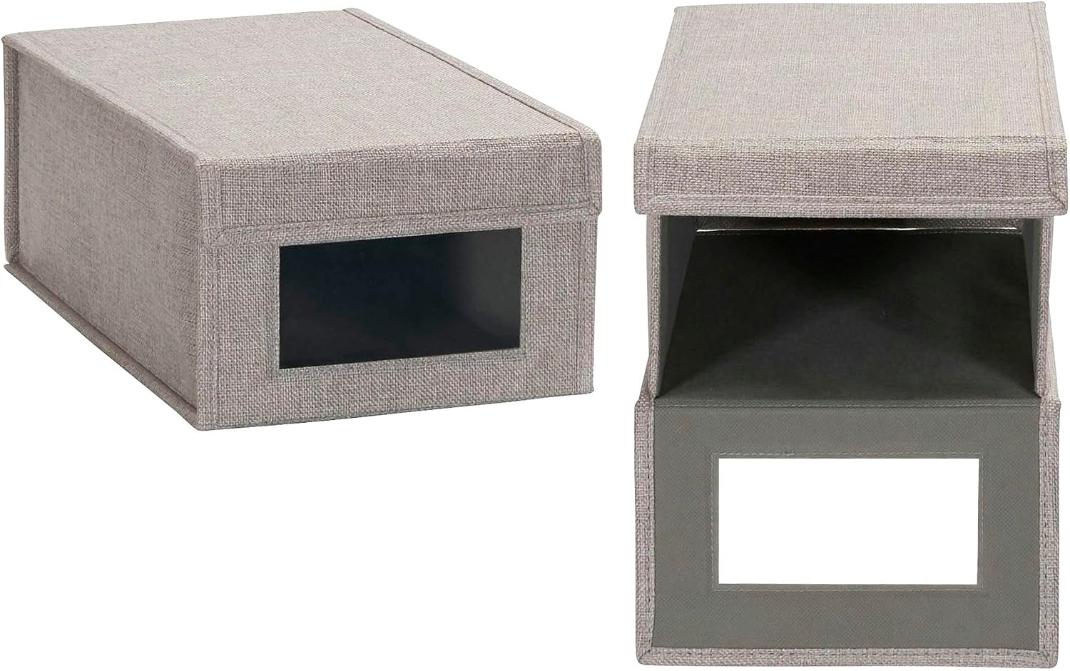 Household Essentials Small Drop Front Shoe Box 2 Pack, Gray