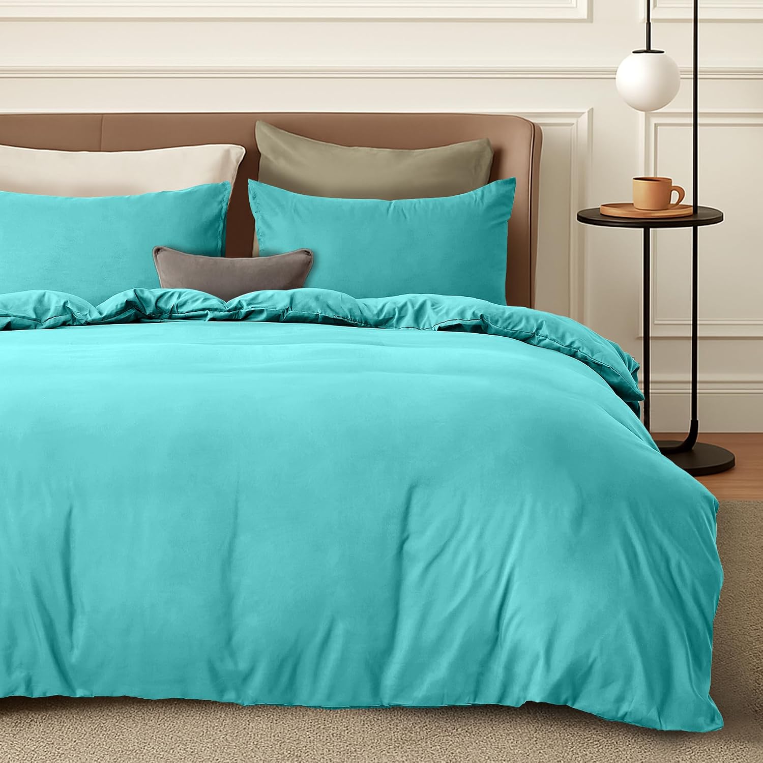 LINENOVA Hotel-Quality Quilt Cover Set Single, Teal | 1 Duvet Cover and 1 Pillowcase, Premium 2000TC Ultra-Soft Brushed Microfibre, Breathable, All-Season Comfort, Easy Care