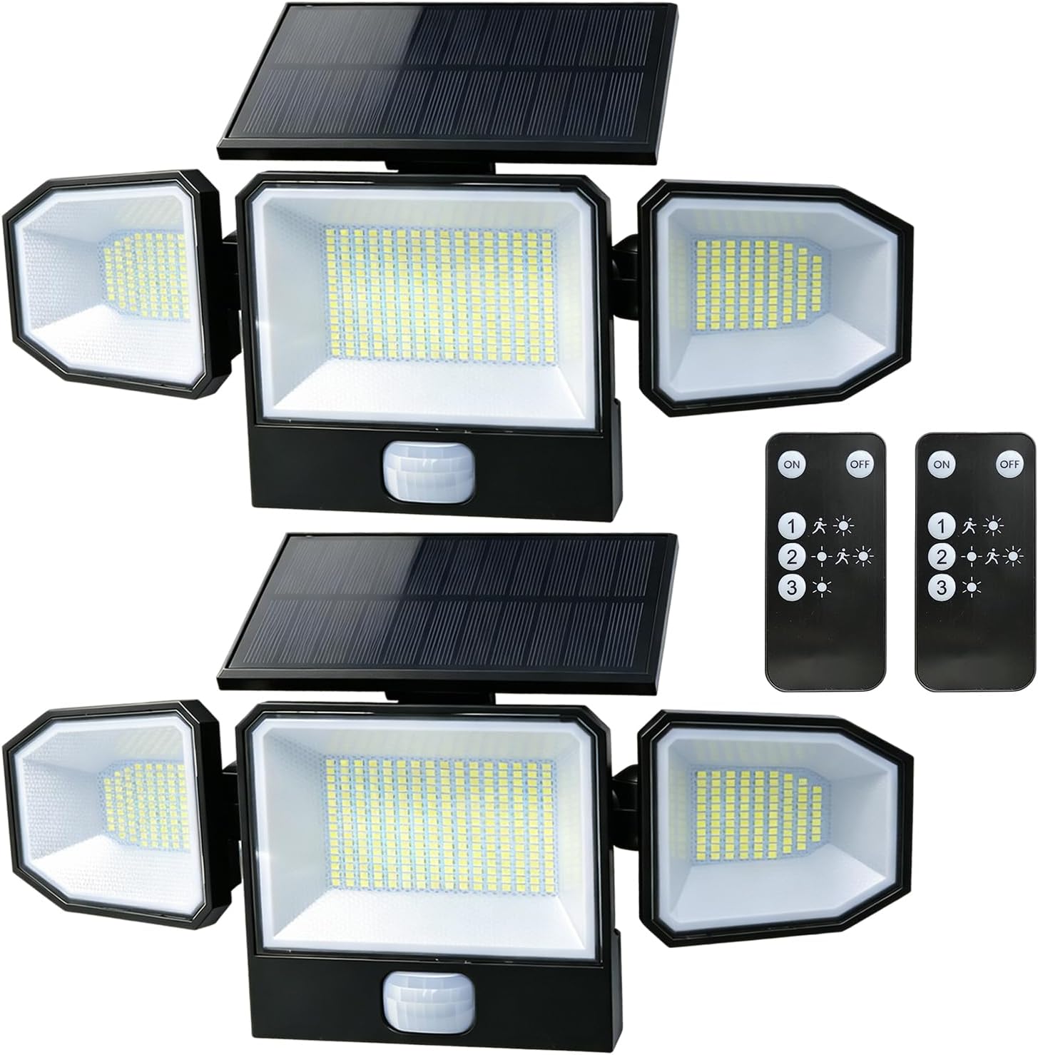 Solar Lights Outdoor, 440LED 2500LM Motion Sensor Light Outdoor with Remote, 3 Modes Flood Lights 300° Wide Angle, IP65 Waterproof, Solar Security Lights for Door Pathway Patio Garden Backyard, 2Pack | 440LED,3 Modes Flood Lights 300° Wide Angle, IP65 Waterproof, Solar Security Lights for Door Pathway Patio Garden Backyard,