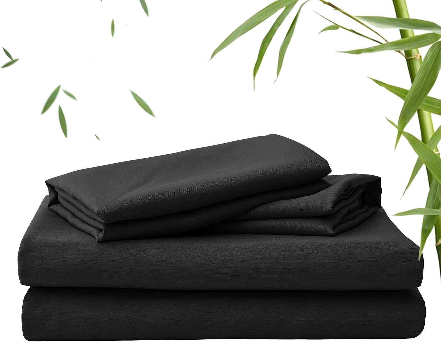 LINENOVA 2000TC Bamboo Bed Sheets King Single – Ultra Soft 3 Piece Sheet Set, Deep Pocket 40cm, Natural Breathable & Sweat-Wicking, Ideal for Hot Sleepers (Black)