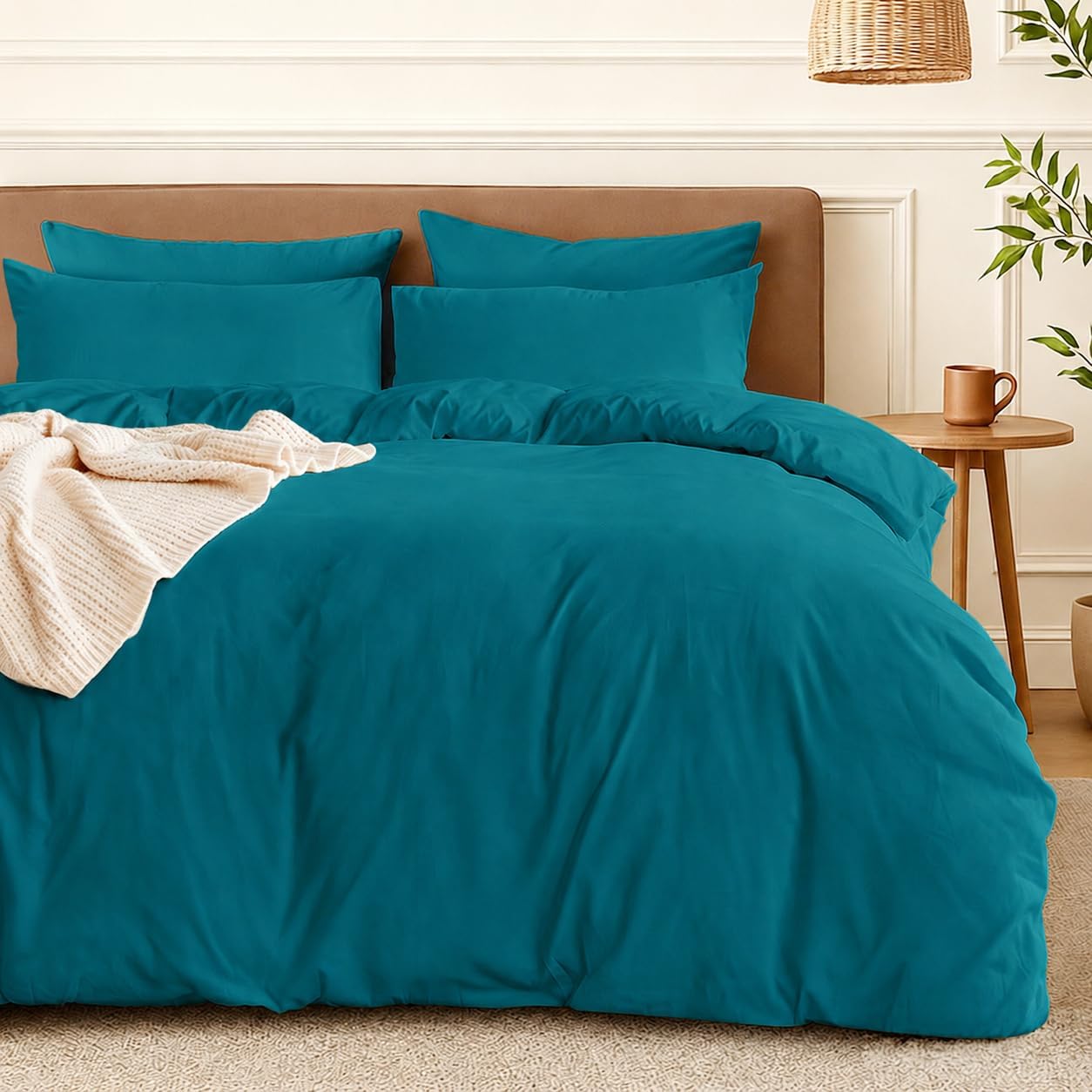 LINENOVA Hotel-Quality Quilt Cover Set Single, Biscay Blue | 1 Duvet Cover and 1 Pillowcase, Premium 2000TC Ultra-Soft Brushed Microfibre, Breathable, All-Season Comfort, Easy Care