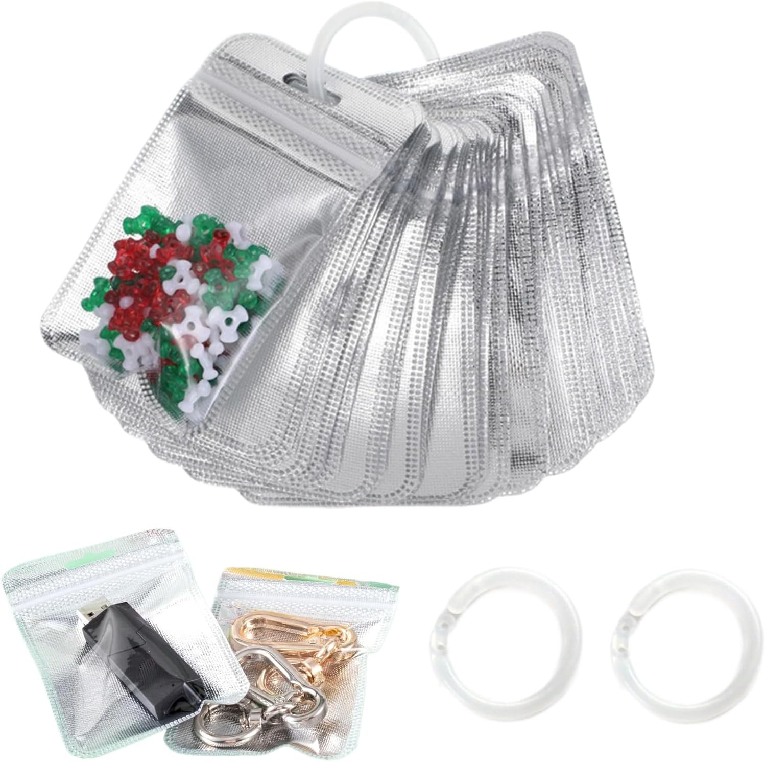Rhinestone Painting Bead Storage Bags 100 Pieces Craft Supplies Organizer | Jewelry Accessories Organizer for Beginners Craft Room Home Apartment Adults Artists Hobbyists Creative Projects Worksho