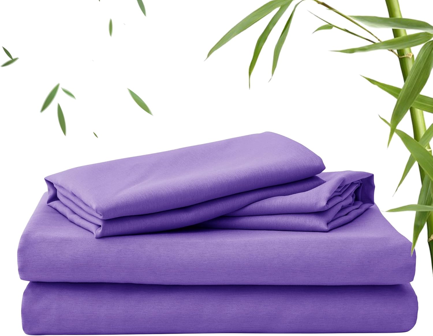 LINENOVA 2000TC Bamboo Bed Sheets King Single – Ultra Soft 3 Piece Sheet Set, Deep Pocket 40cm, Natural Breathable & Sweat-Wicking, Ideal for Hot Sleepers (Purple)