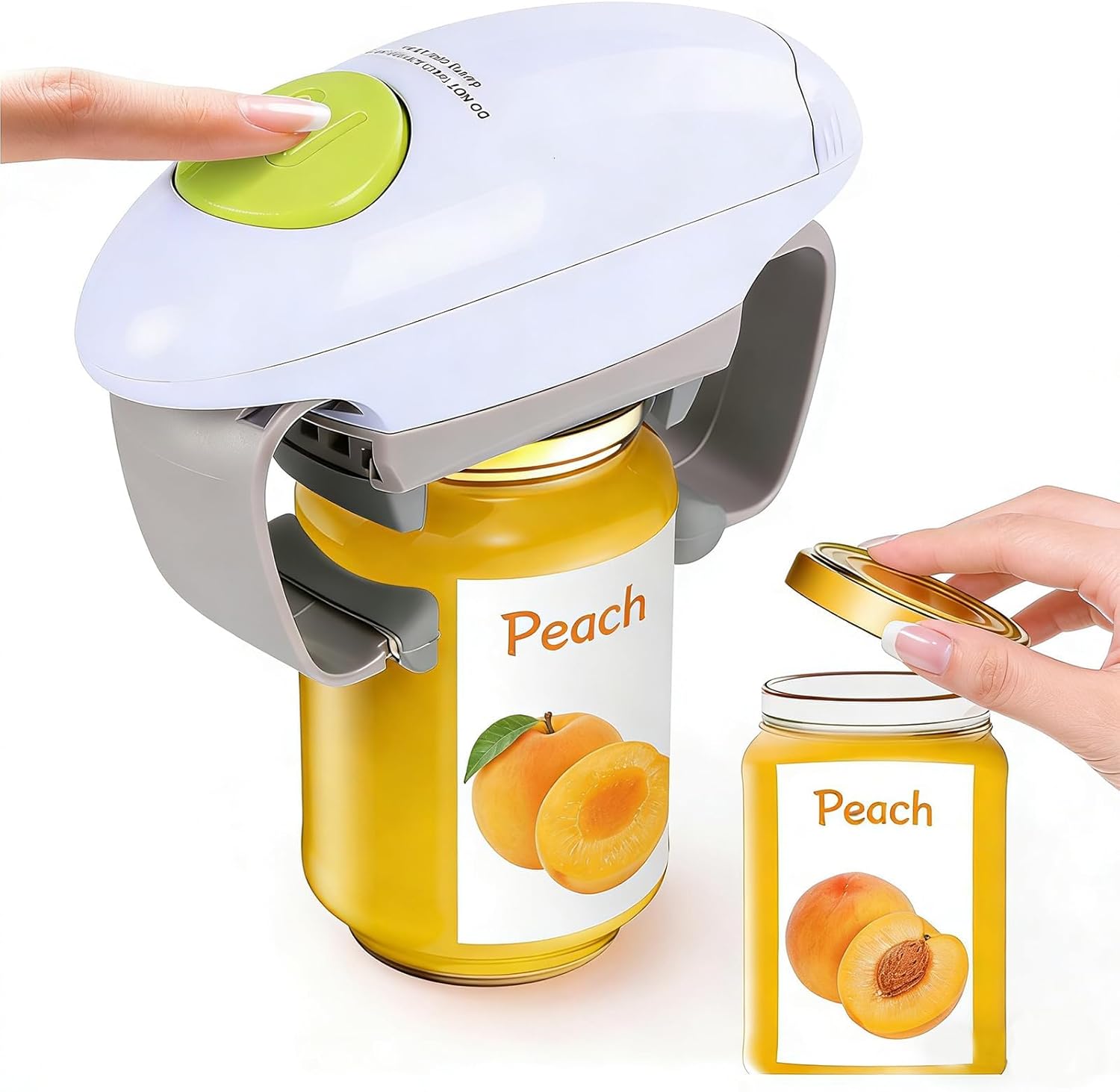 Electric Jar Opener, Automatic Hands-Free Kitchen Gadget-White | Automatic Jar Opener for Sealed Jars, Strong Motor Design, Easy One-Touch Operation Kitchen Tool for Home Use