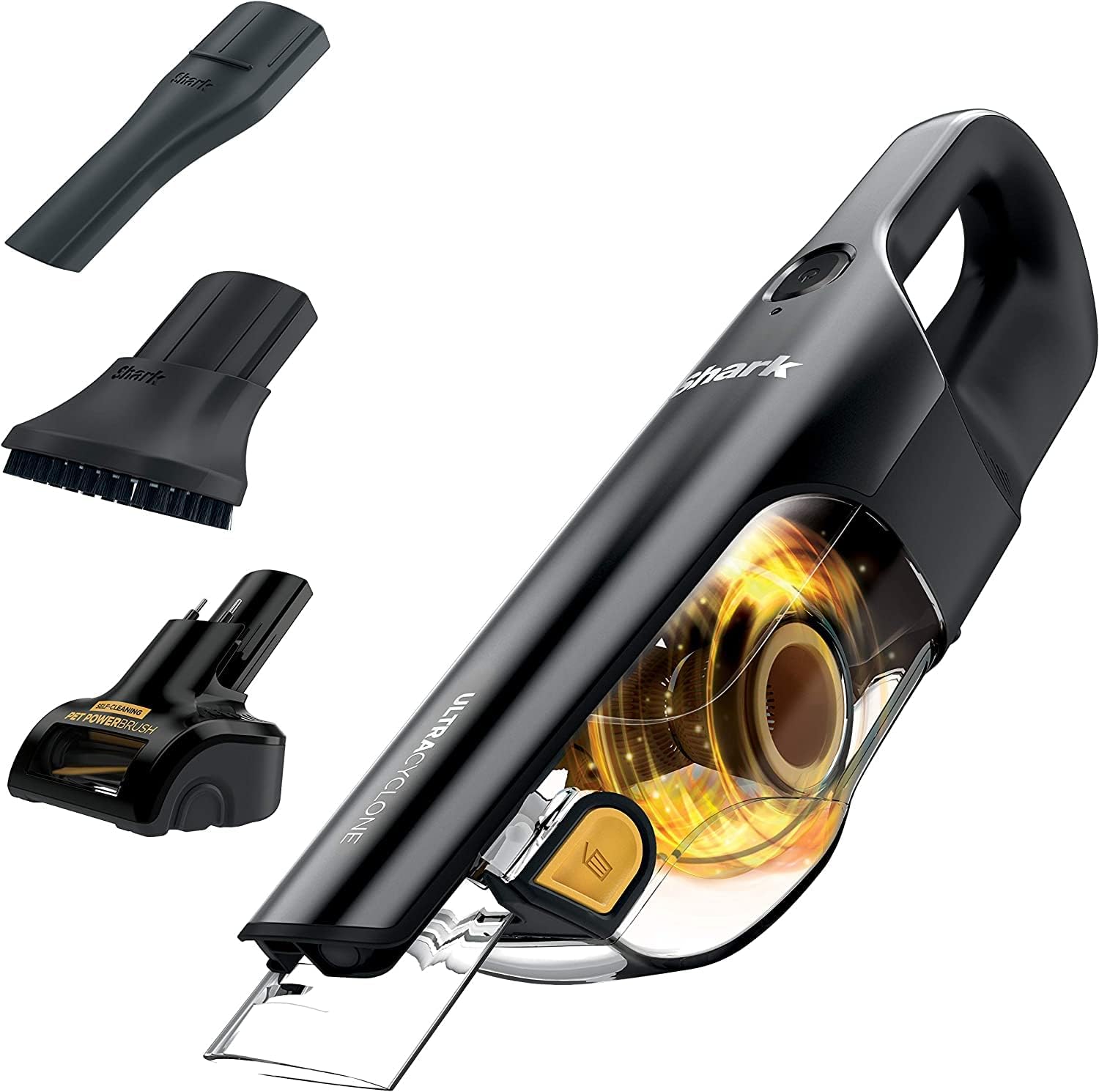 Shark UltraCyclone PetPro Handheld Vacuum Cleaner, Lightweight, Cordless Vacuum for Pet Hair Removal & Upholstery, Motorised Pet Tool, HEPA Filter, Battery Powered, CH950ANZ