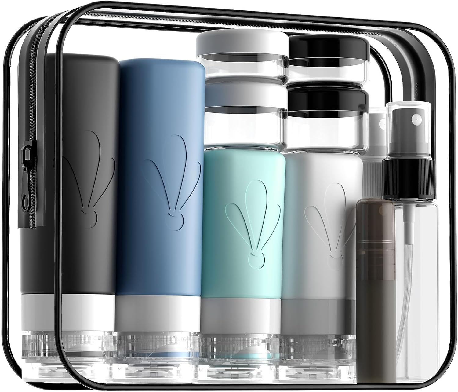 INSFIT 17 Pack Travel Bottles for Toiletries, TSA Leak Proof Travel Size | TSA Approved Travel Size Toiletries Kit, BPA Free Silicone Toiletry Containers, Travel Essentials for Shampoo Conditioner