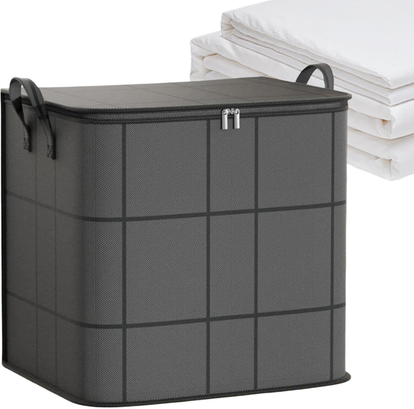 Bedding Storage Bag with Handle Waterproof Bedding Quilt Box | Zipper Non-Woven Fabric Pillow Storage Bags for Blanket Sheet Luggage Mattress Pillow Sweater Travel Closet Dorm College