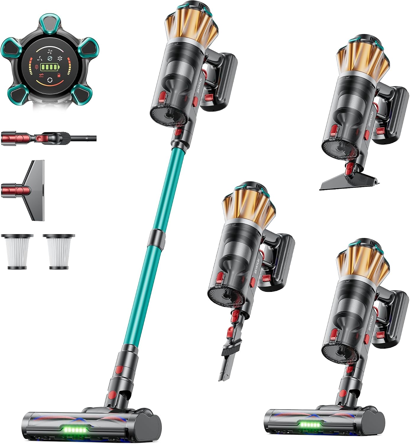 Cordless Vacuum Cleaner, 60Kpa 650W Stick Vacuum with Hurricane Mode, | 70-Min Runtime, Anti-Tangle Brush, Self-Standing, LED Display, Cordless Vacuum for Pet Hair, Carpet & Hard Floor, car