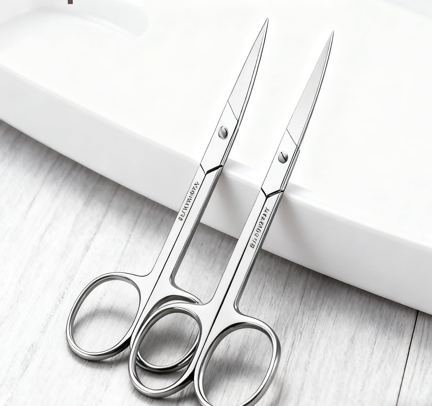 Eyebrow and Facial Hair Scissors, Stainless Steel Fine Point Grooming Shears, Small Sharp Trimming Scissors for Mustache, Eyelashes, Nose Ear Hair, for Men and Women Personal Care