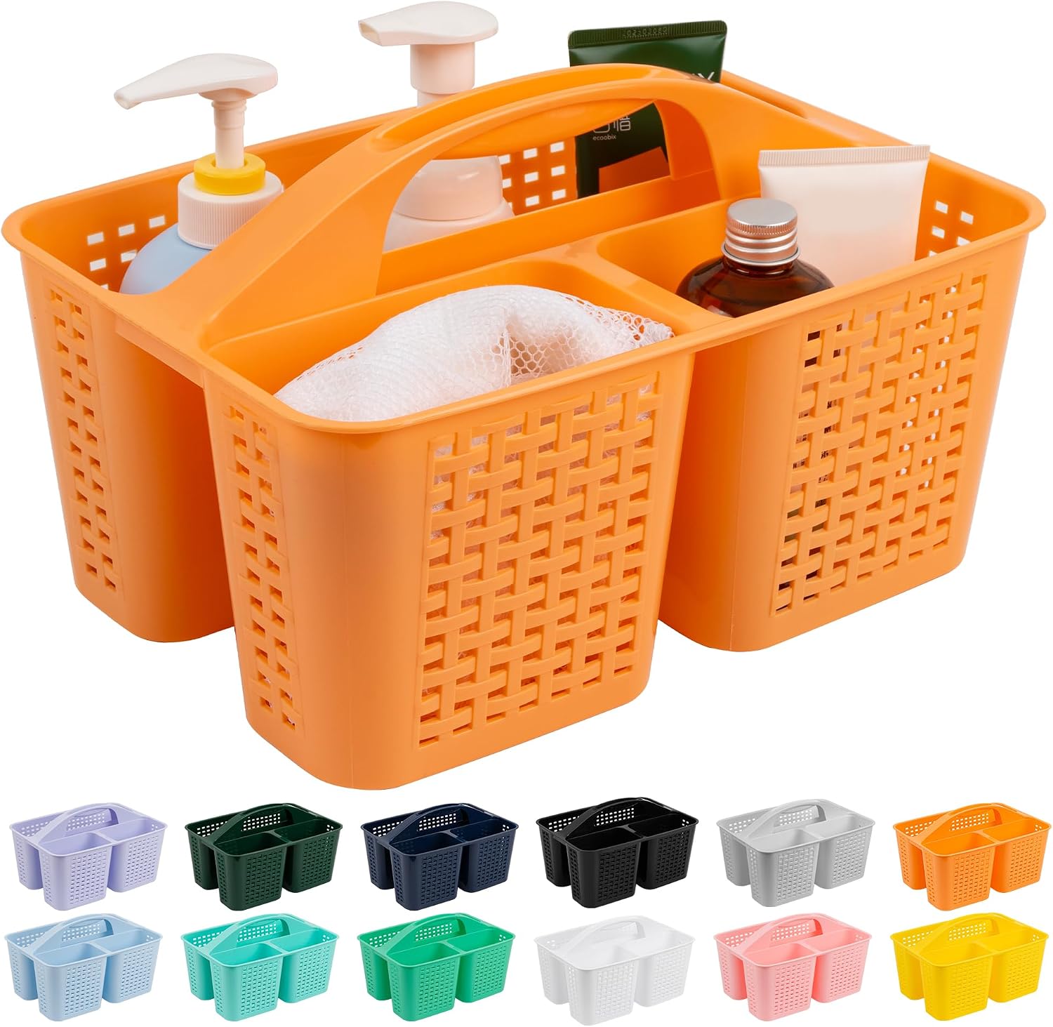 Tiawudi Portable Shower Caddy, Caddy Organizer with Handle, Plastic Shower Basket Hold Soap, Shampoo, Hair Supplies and Beauty Products, Cleaning Supplies Organizer for Home, Dorm, Shelf and Cabinet