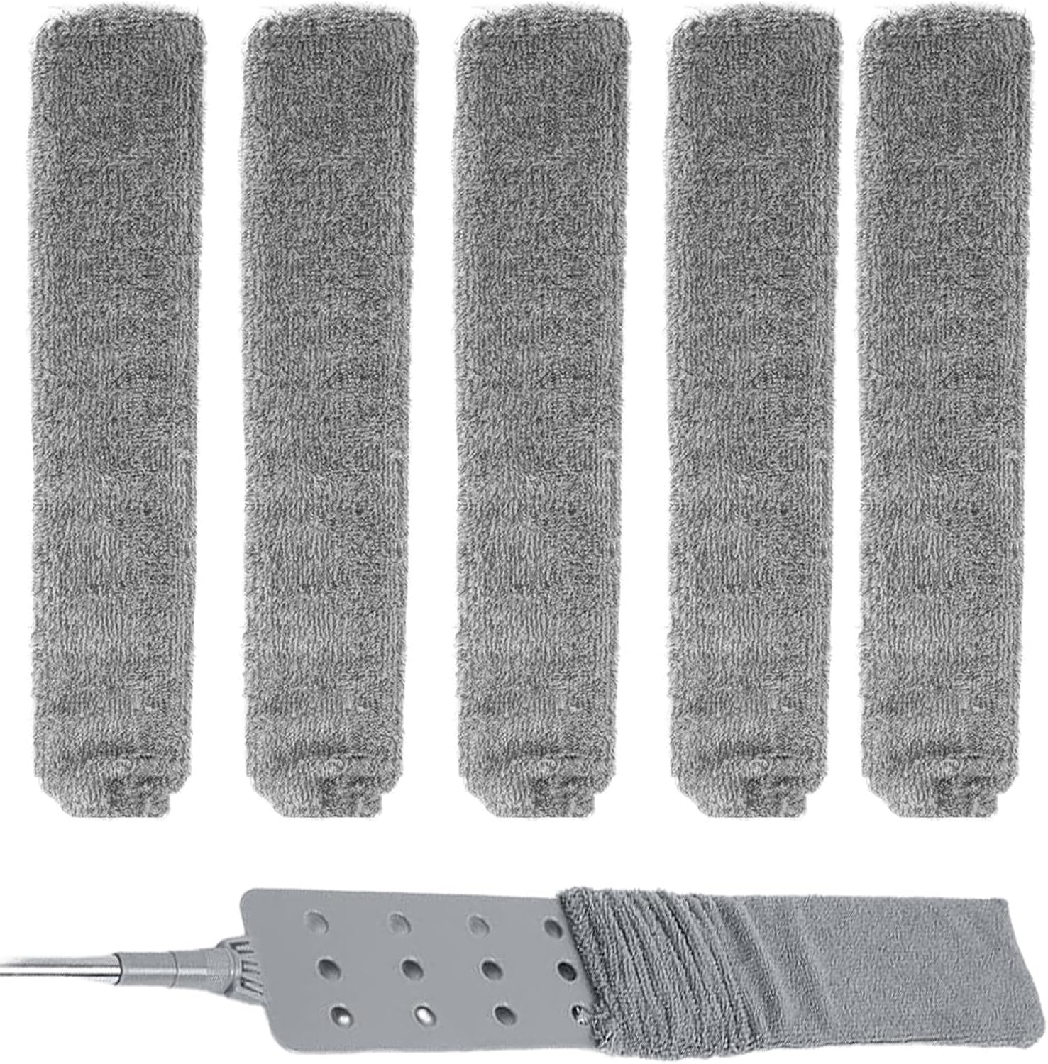 Heavy Duty Duster Refills Washable Cleaning Tool Supplies | 6 Pieces Microfiber Cloth Cover for Home Kitchen Apartment Dorm Floor Wall Sofa Couch Under Furniture