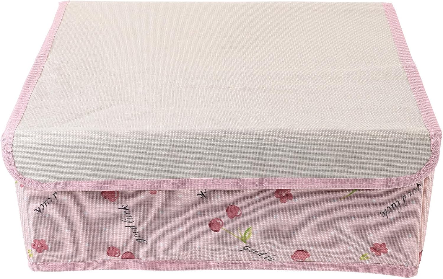 Totority Underwear Storage Box Divided Underpants Organizer, Oxford Cloth, with Lid, Compartment, Pink, for Shirts and Underwear, Drawer Storage