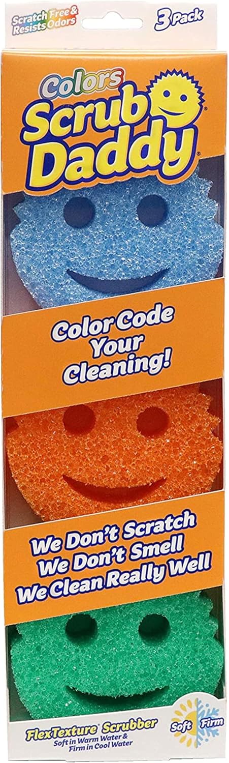 Scrub Daddy - Scratch Free Color Sponge with Flex Texture (3 Pack)
